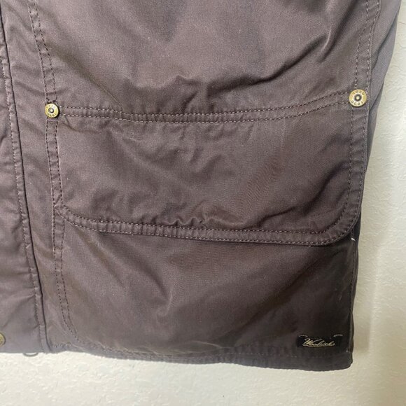 Vintage Woolrich Original Outdoor Canvas Vest L Brown Zip Quilted Flannel Lined - Picture 10 of 11